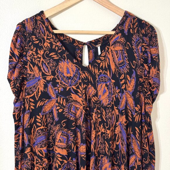 Free People Hello Lover Floral Tunic Dress Mutton Sleeve Oversized Castlecore - Picture 3 of 13